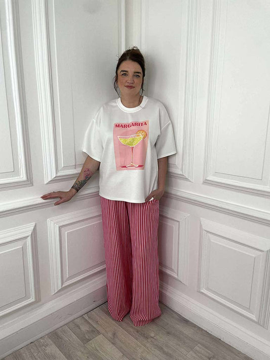 Stripe Linen Palazzos - Cherry Sugar