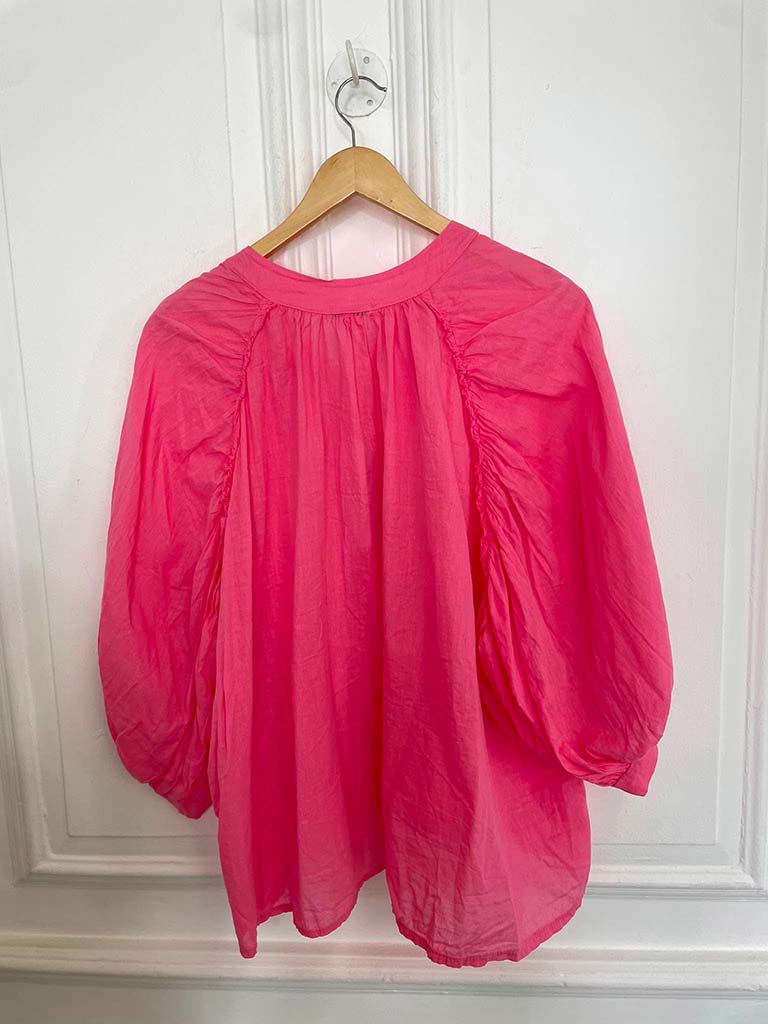 Grandad Collar Cotton Shirt - Sugar
