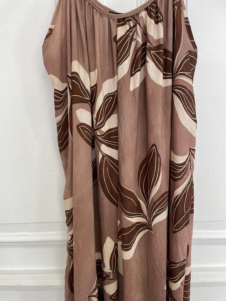 Botanical Escape Jumpsuit - Mocha