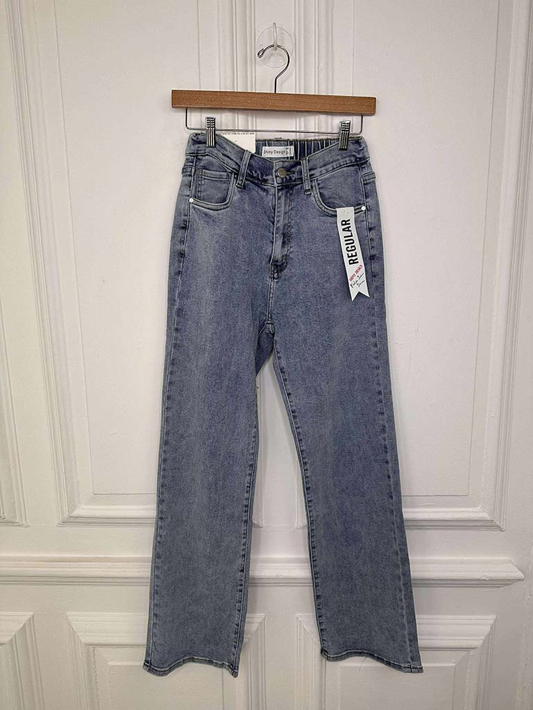 Wide Leg Jeans - Pale Blue