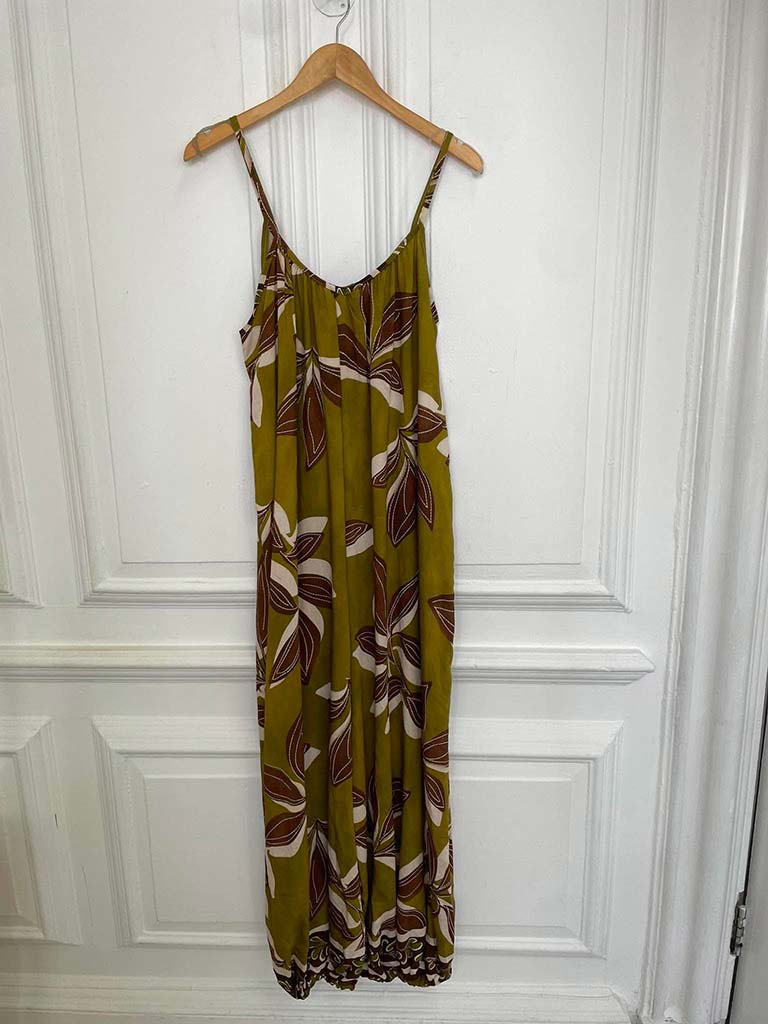 Botanical Escape Jumpsuit - Olive Green