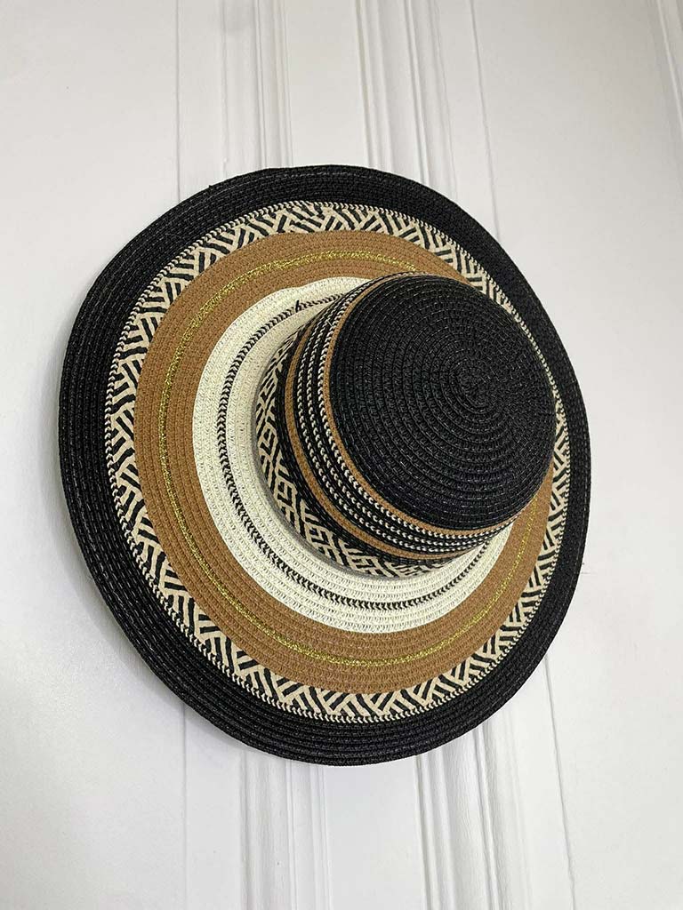 Malissa J Two Piece Straw Bag & Hat - Mono