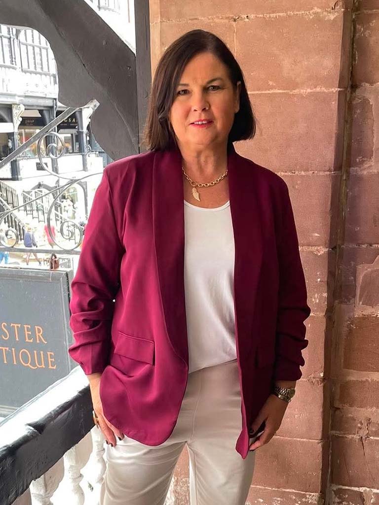 Ruched Sleeve Blazer - Merlot