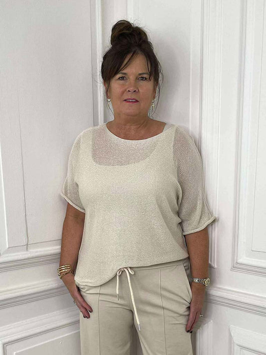 Boxy Fine Knit - Stone