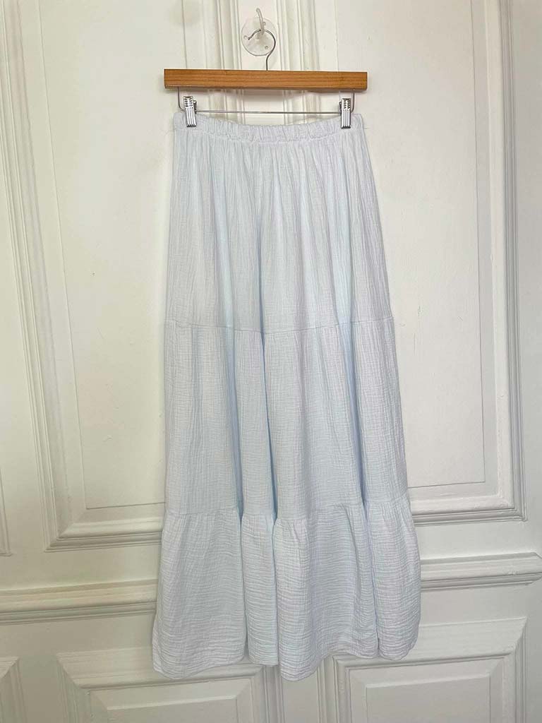 Cloud Cotton Maxi Skirt - White