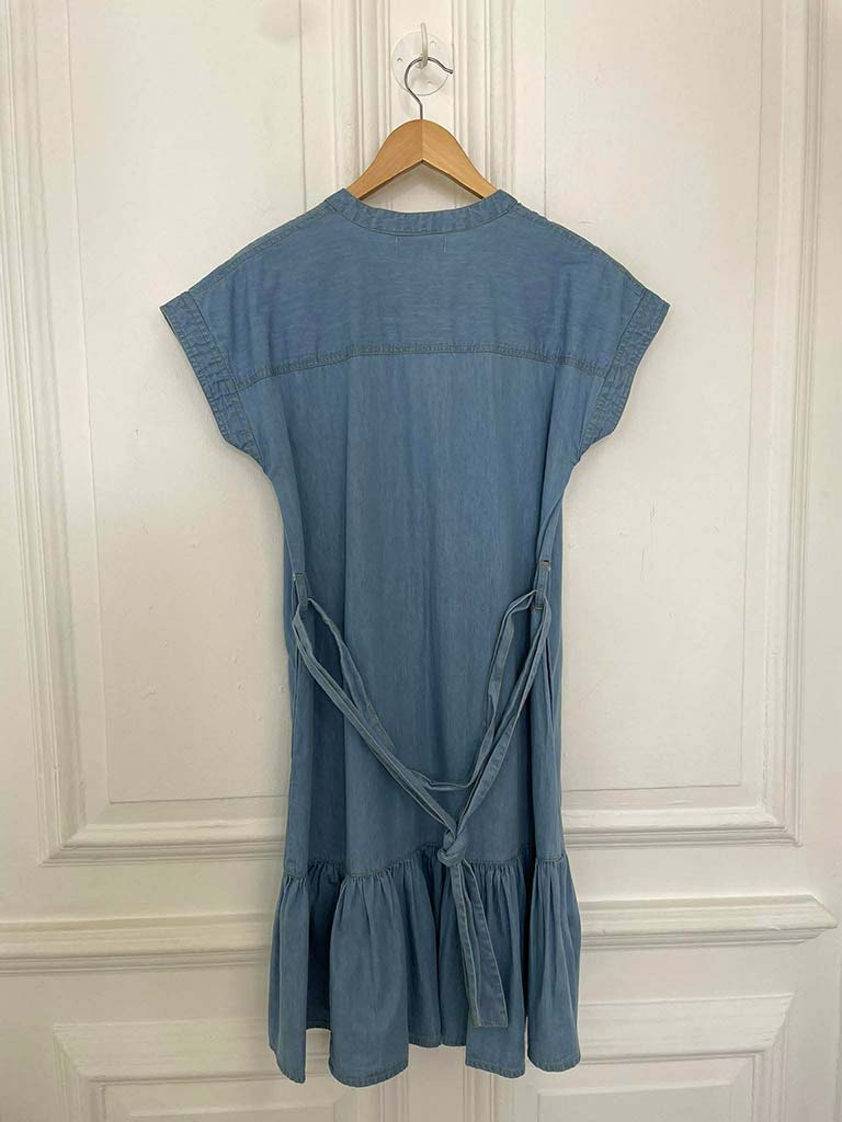 Denim Peplum Button Up Dress