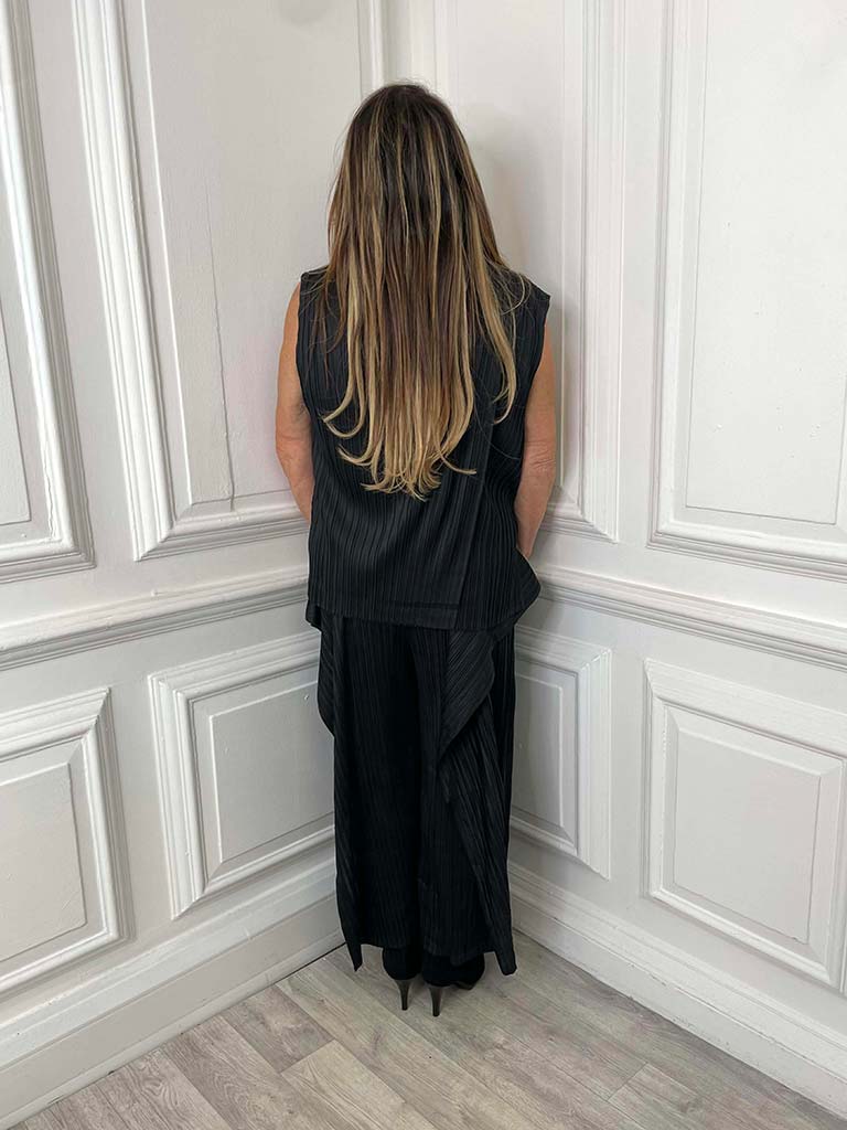 Plissé Co-ord - Black