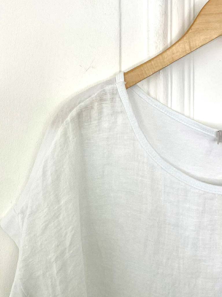 Cotton & Linen Mix Top - White