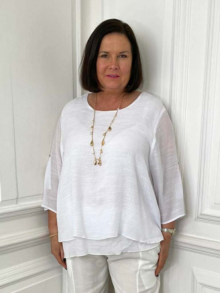 Leggara Layered Top - White
