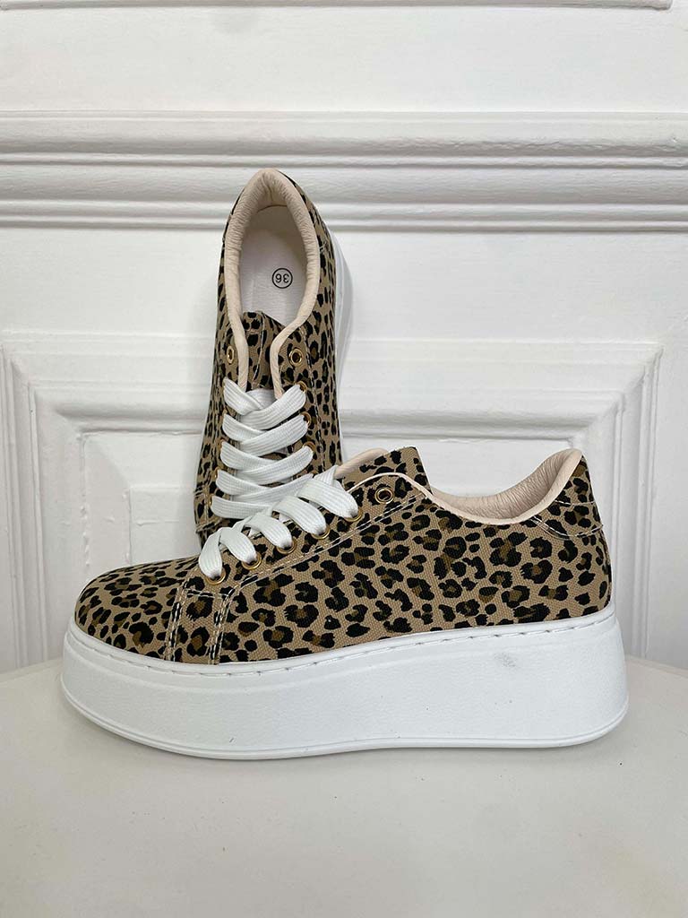 Leopard Flatform Trainers