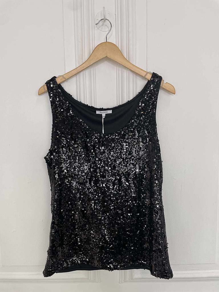 Sequin Vest - Black