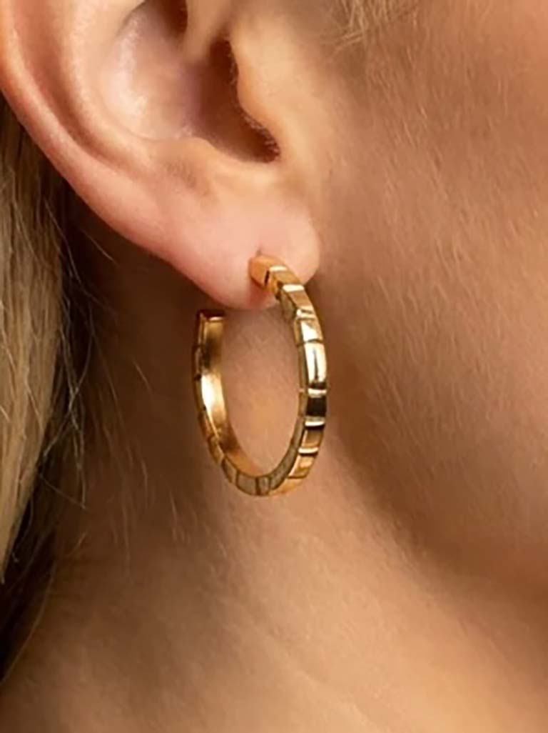 Envy Block Hoop Earrings - Gold