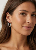Envy Block Hoop Earrings - Silver