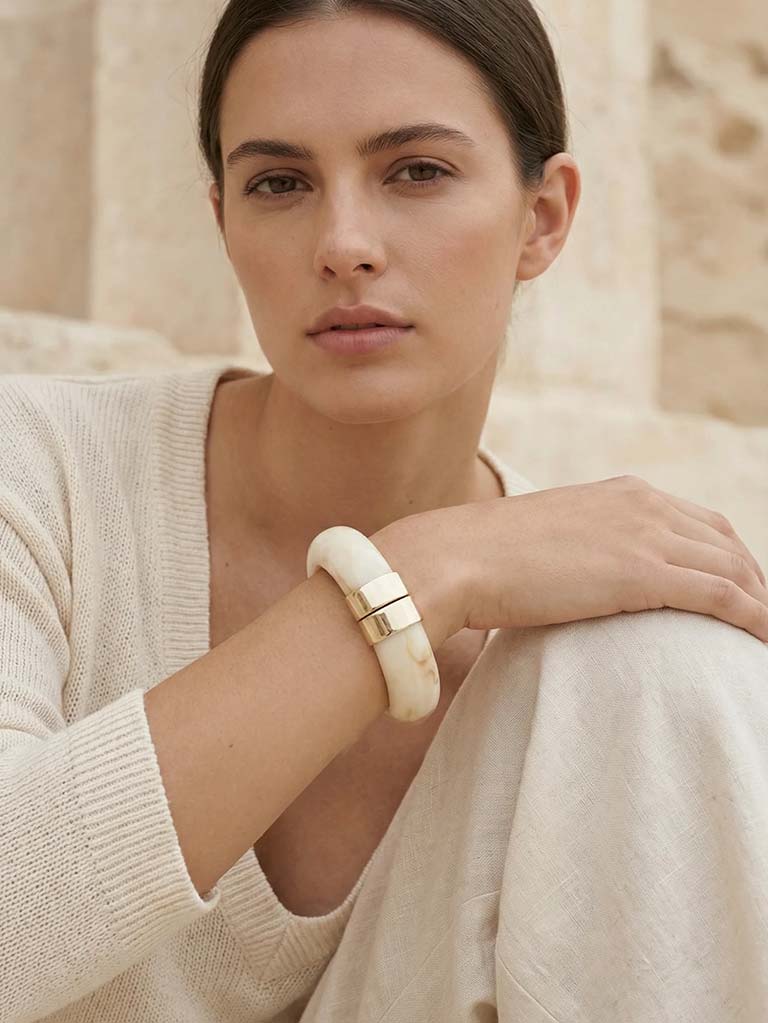 Envy Marble Bangle - Ivory