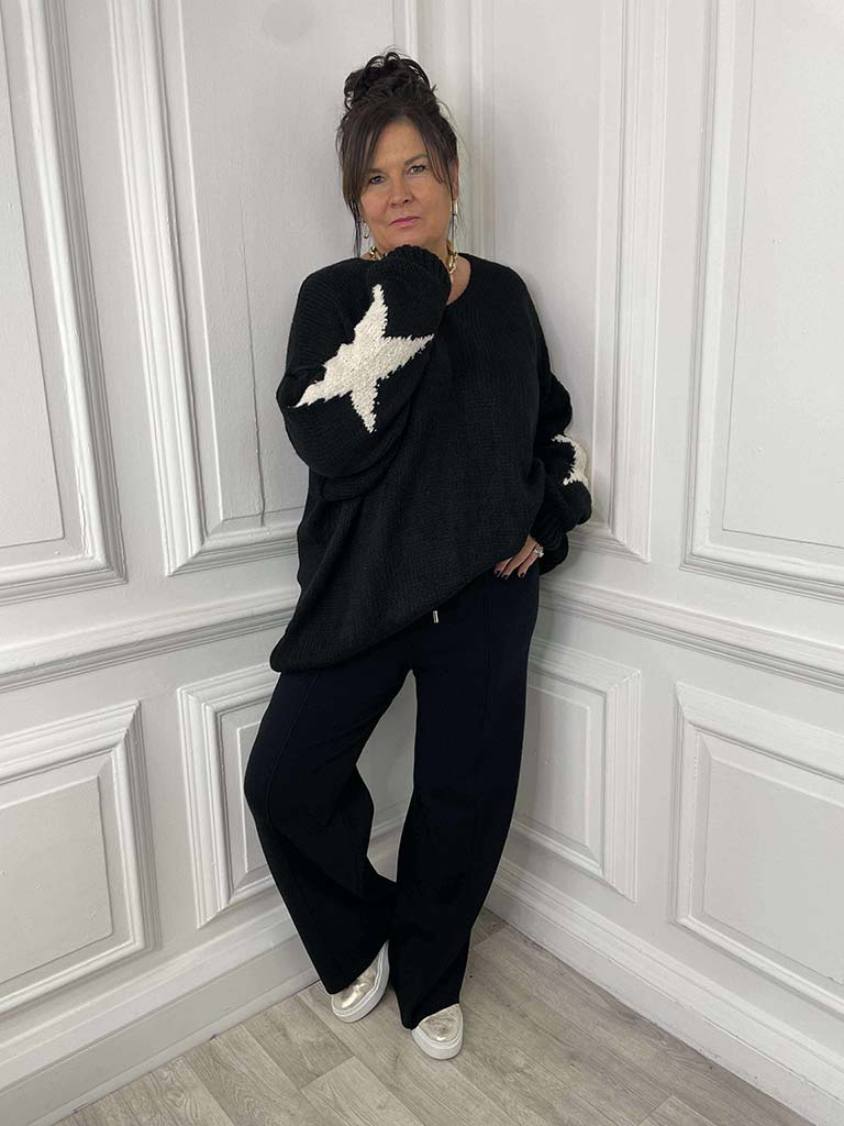 Star Patch Knit - Black
