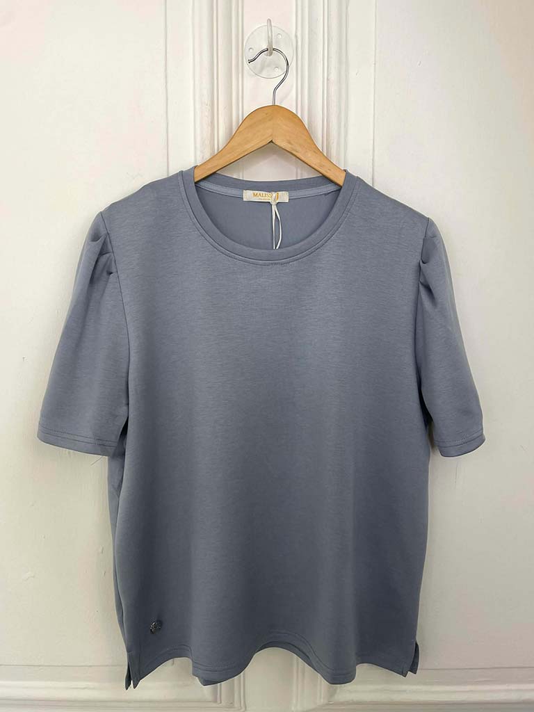 Malissa J Puff Sleeve Luxe Tee - Blue