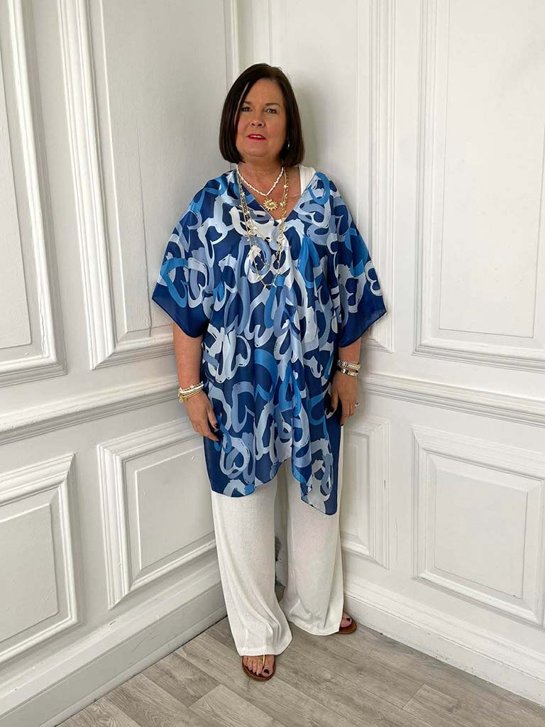 Malissa J Heart Kaftan - Blue