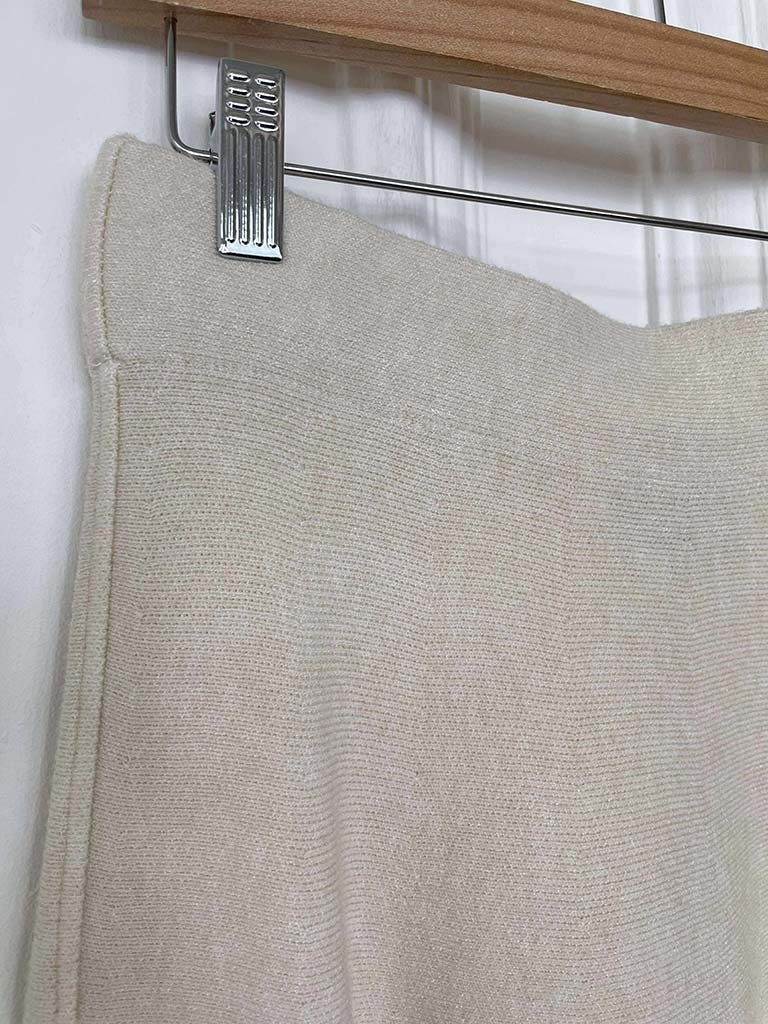 Knitted A-Line Skirt - Ecru