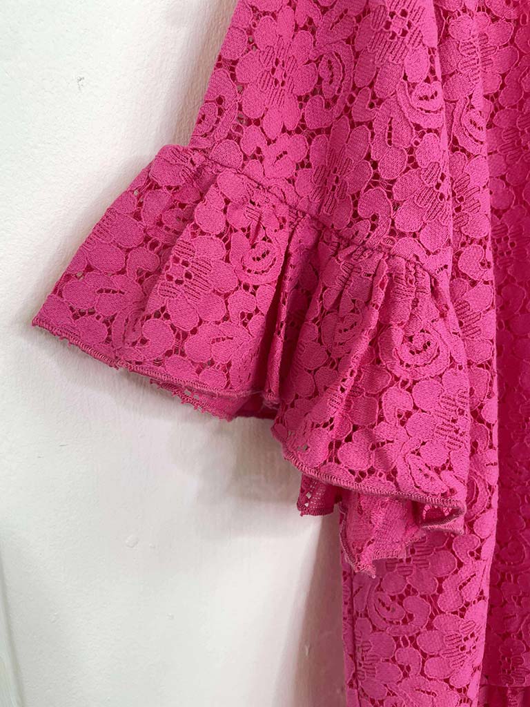Malissa J Lace Top - Hot Pink