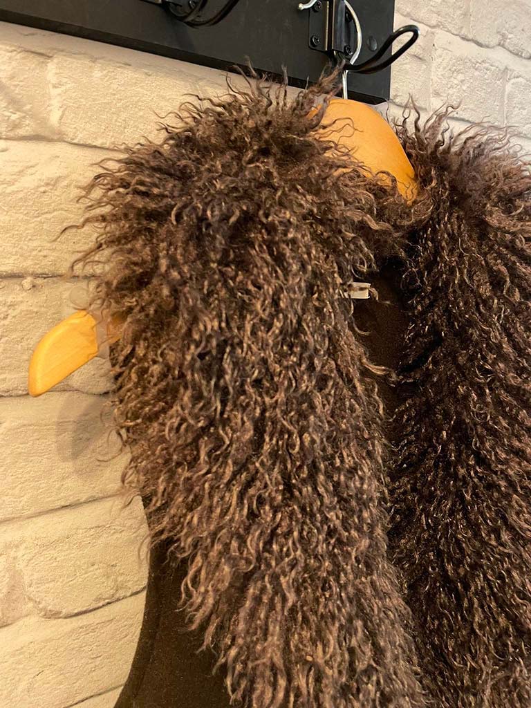 Malissa J Mongolian Fur Gilet - Chocolate