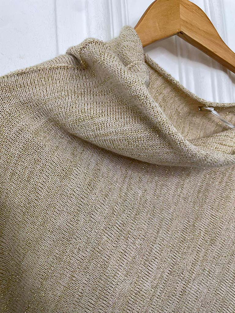 Asymmetric Shimmer Knit - Stone