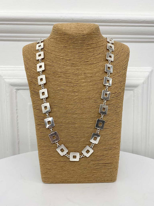 Envy Trinny Square Chain Necklace - Silver