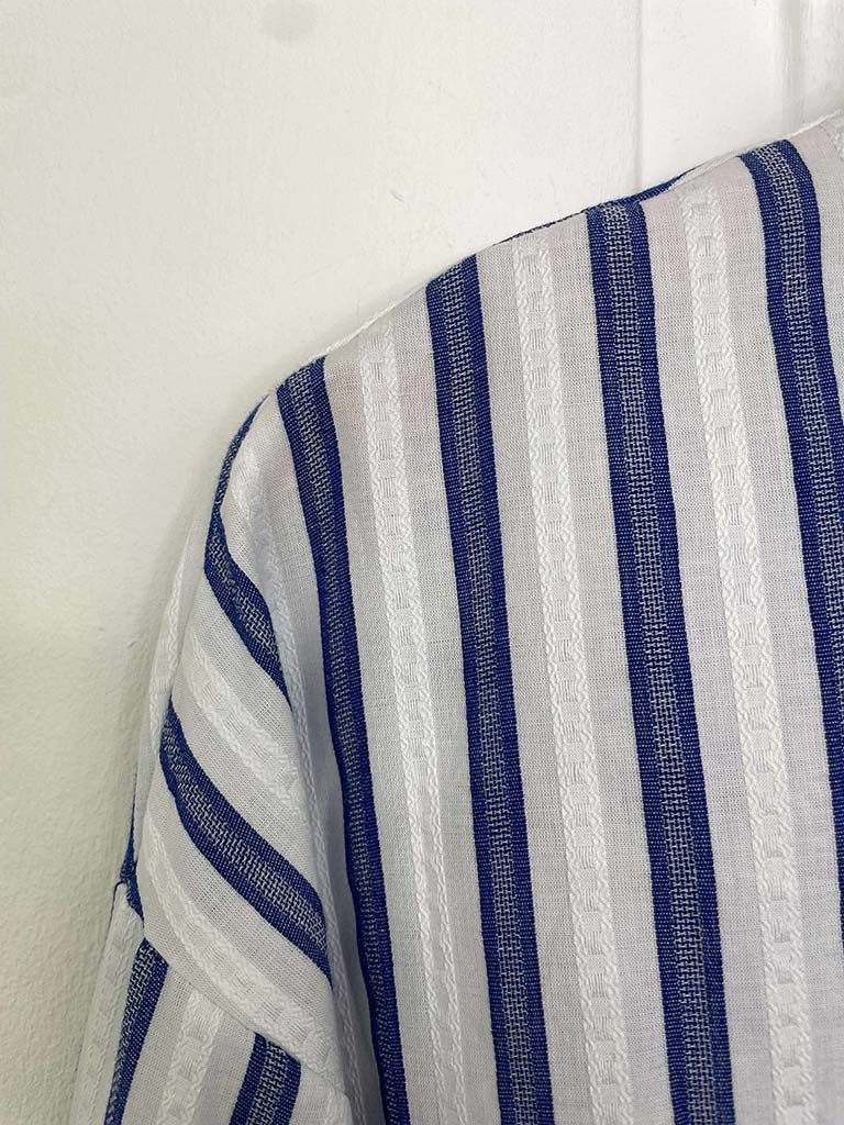 Striped Cotton Shirt - Royal Blue
