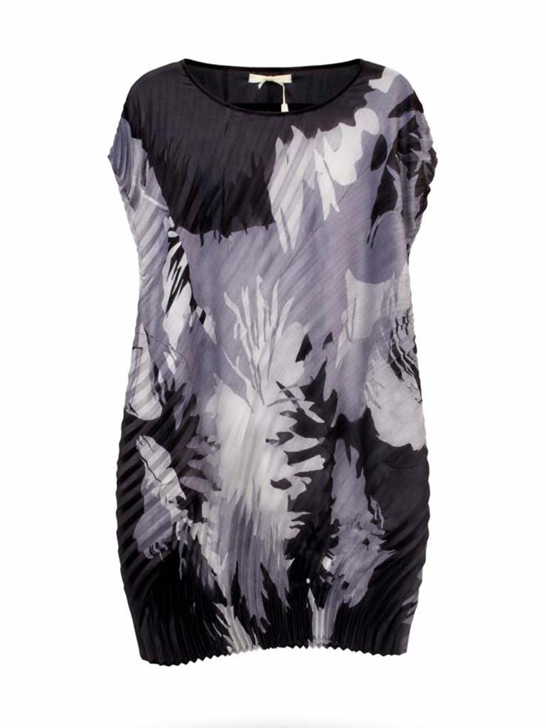 Malissa J Pleated Cocoon Dress - Grey