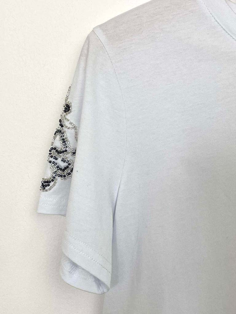 Beaded Daisy Sleeve Tee