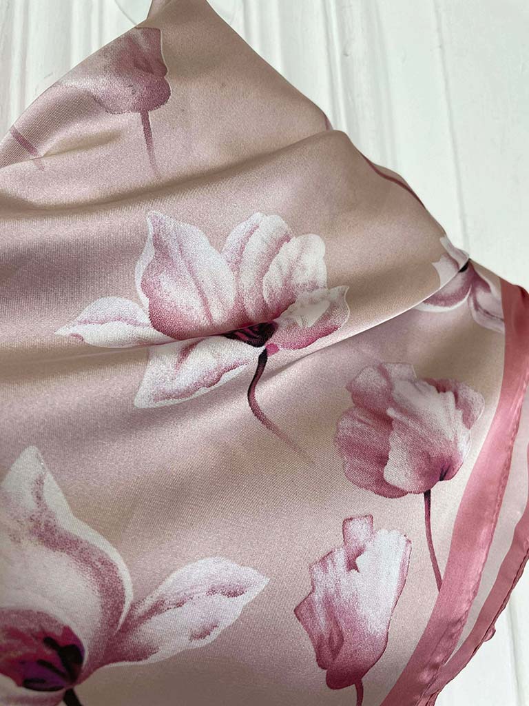 Silk Feel Neckerchief - Pink Lily