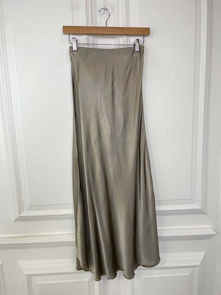 Silk Mix Bias Cut Skirt - Mink