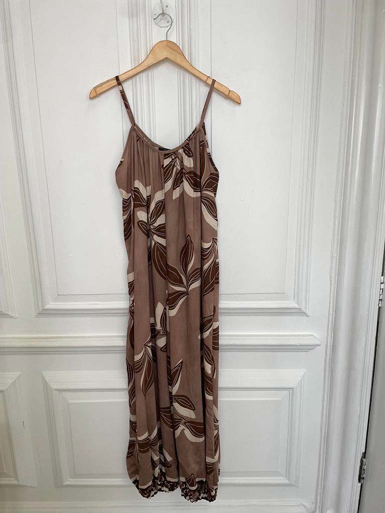 Botanical Escape Jumpsuit - Mocha