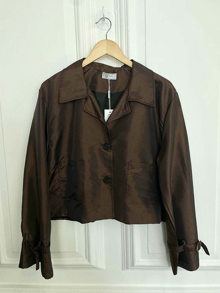 Luxe Iridescent Jacket - Chocolate