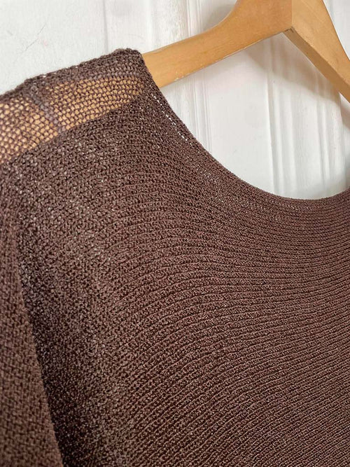 Exposed Edge Boxy Knit - Chocolate