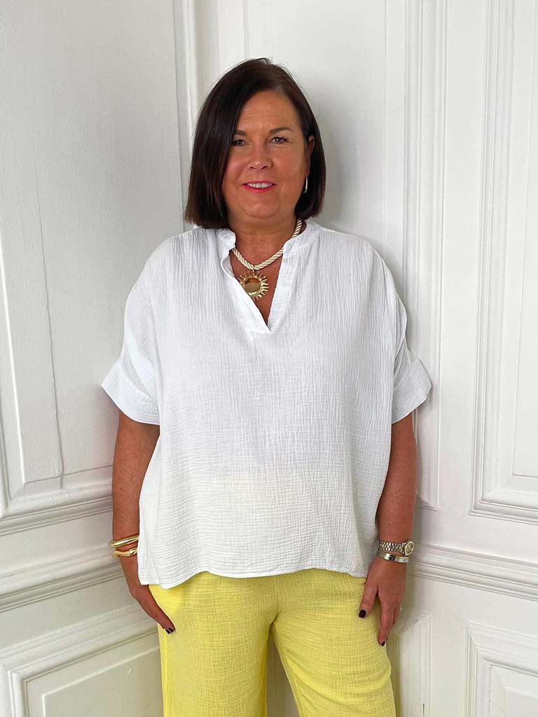 Cloud Cotton Artist Top - White