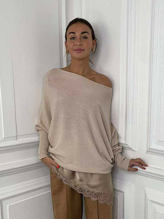 Pearl Back Knit - Stone