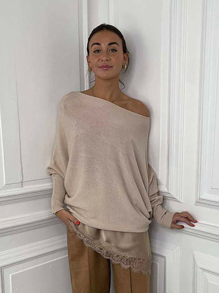 Pearl Back Knit - Stone