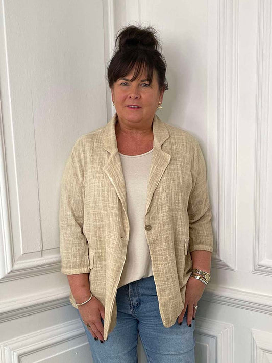 Vintage Relaxed Blazer - Sand
