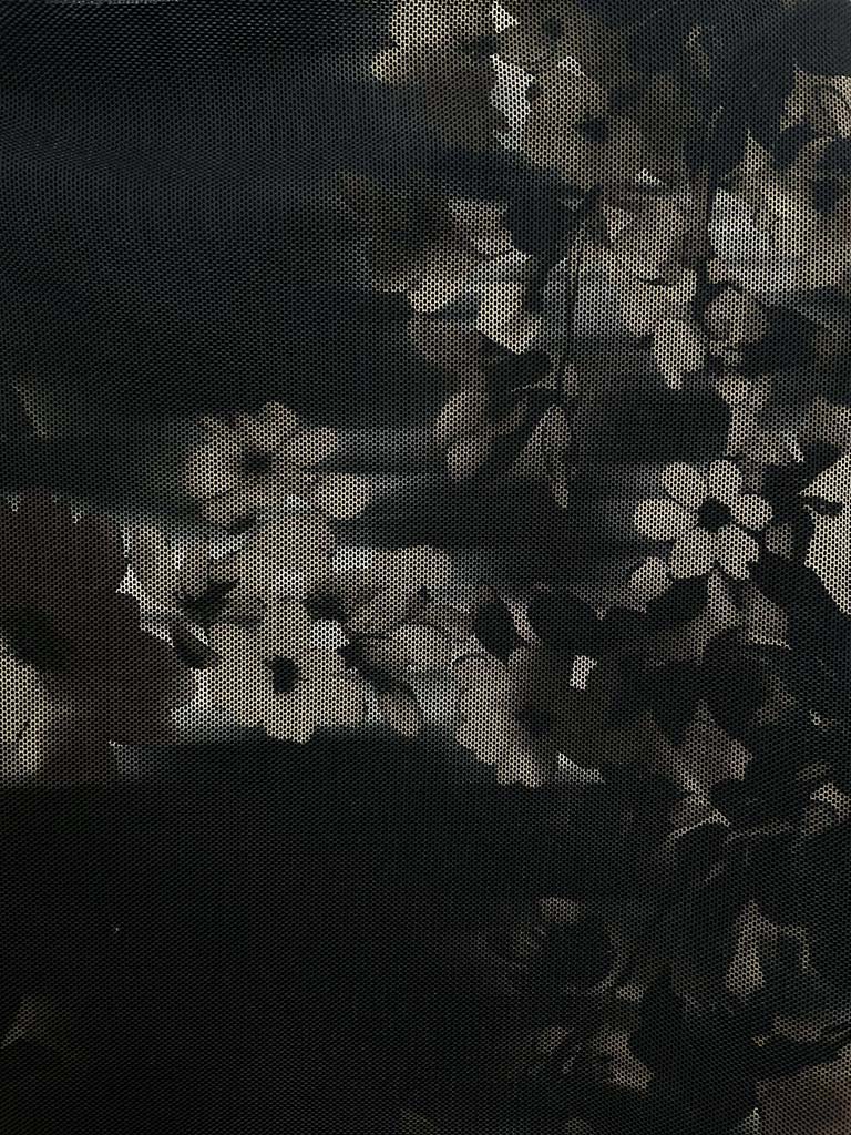 Watercolour Floral Mesh Top - Vintage Black