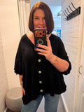 Slouchy Batwing Cardigan - Black