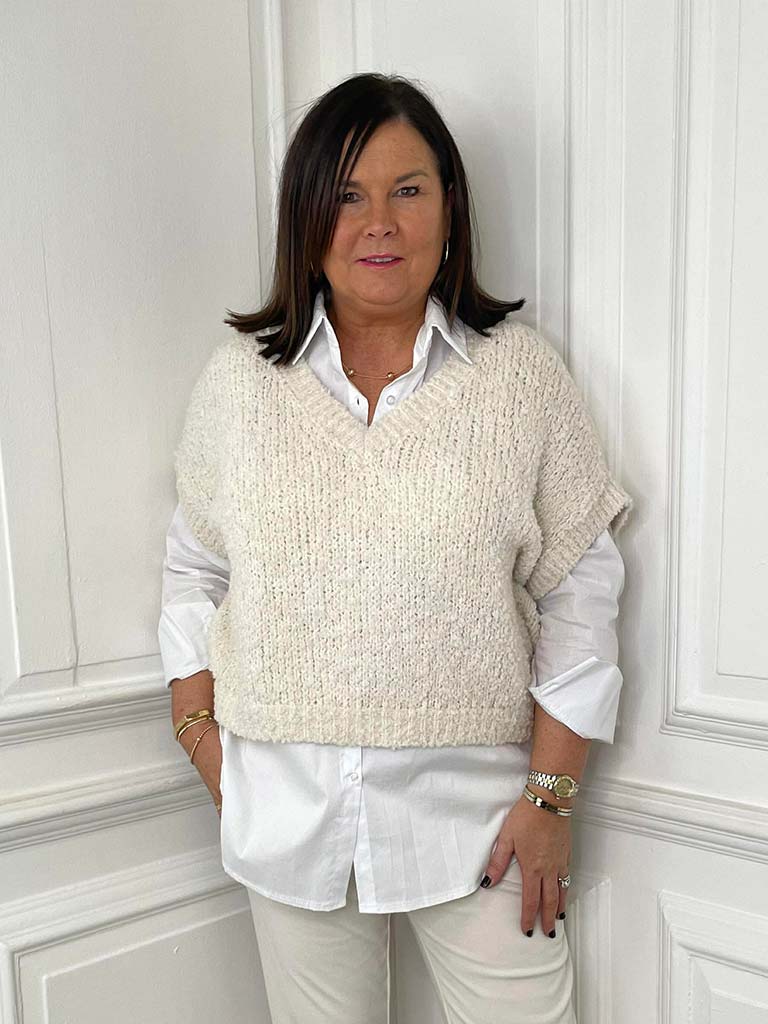 Teddy Tank Knit - Ecru