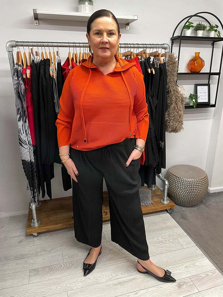 Malissa J Pleat Hoodie - Orange