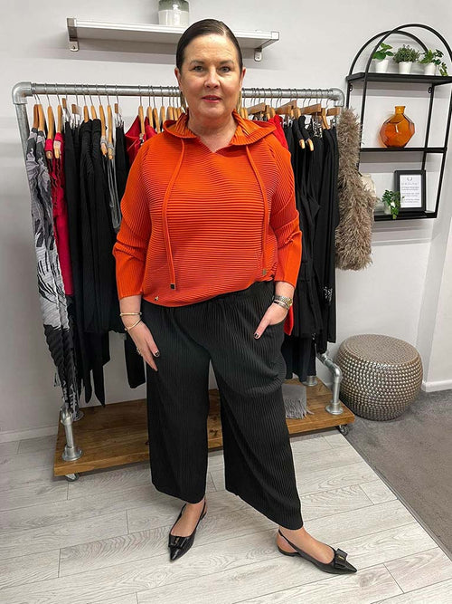 Malissa J Pleat Hoodie - Orange