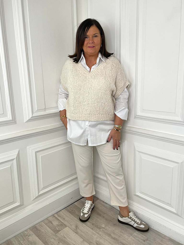 Teddy Tank Knit - Ecru