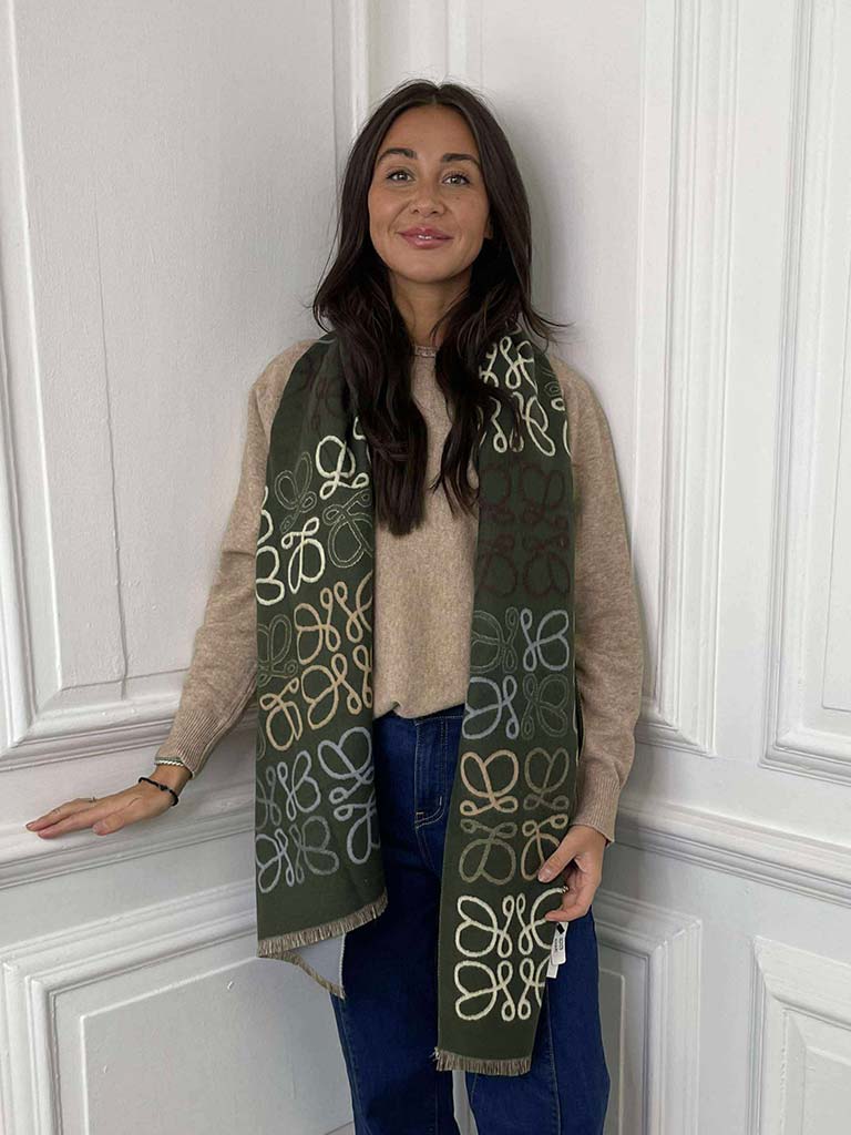 Malissa J Loop Print Scarf - Khaki