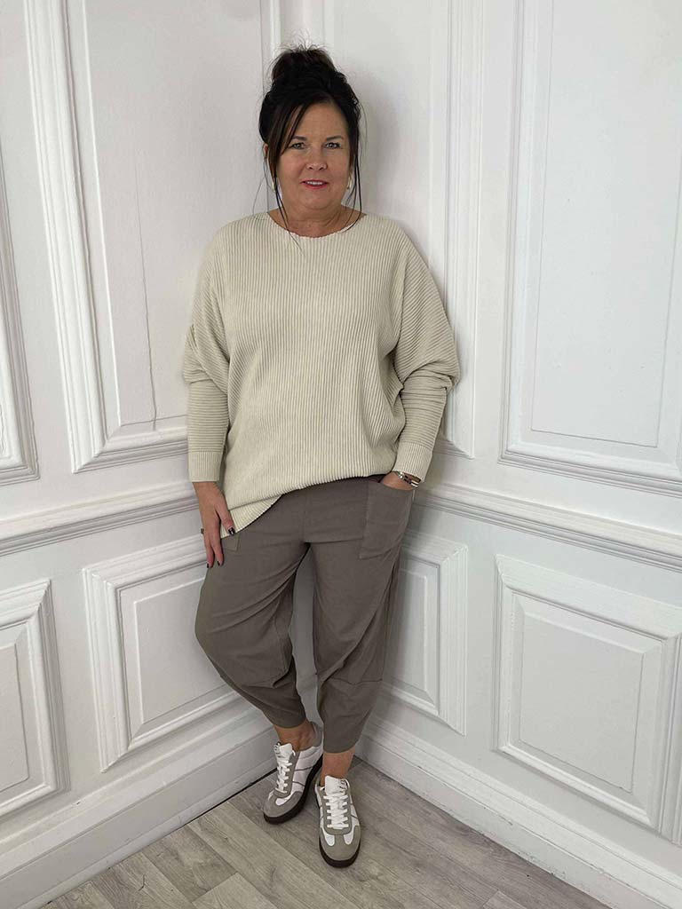 Relaxed Ribbed Knit - Stone