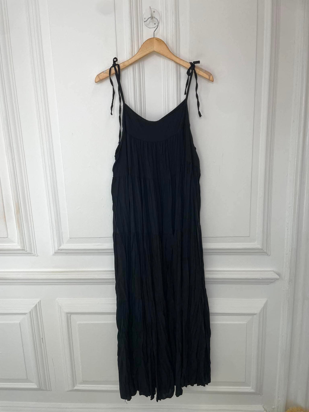 Boho Tie Maxi Dress - Black