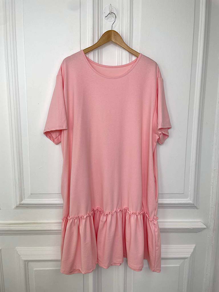 Drop Peplum Hem Dress - Petal