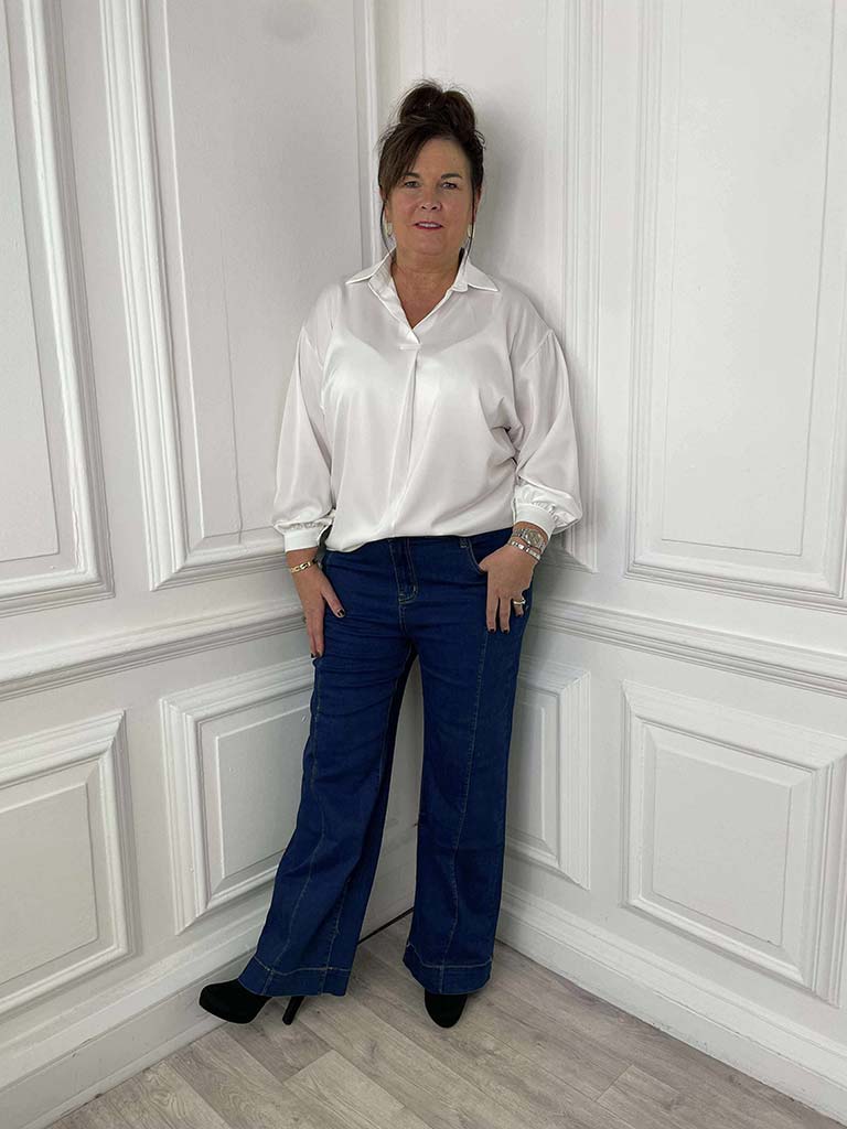 Fascino Silk Feel Blouse - Warm White