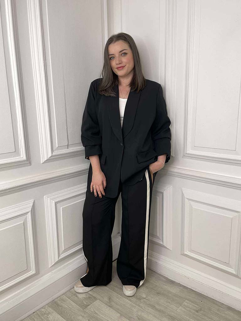 Side Stripe Trousers - Black